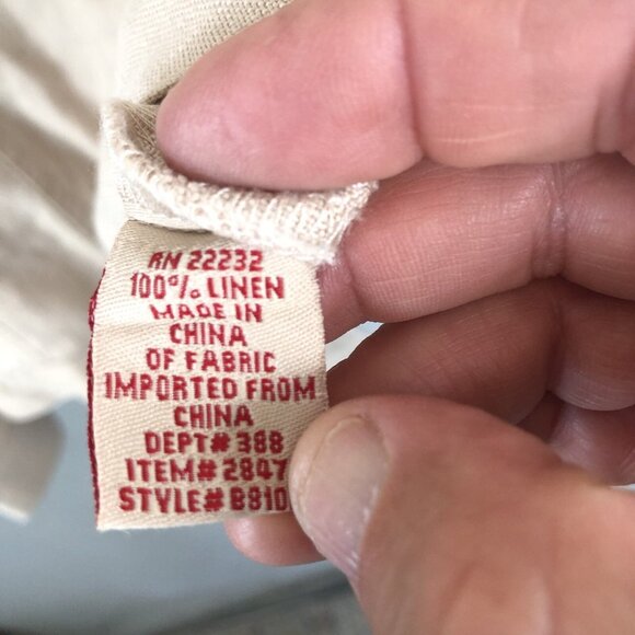 Bleu Jeans Jacket Womens Extra Large Tan 100% Linen Trucker Airy Beach Boho - Picture 7 of 16